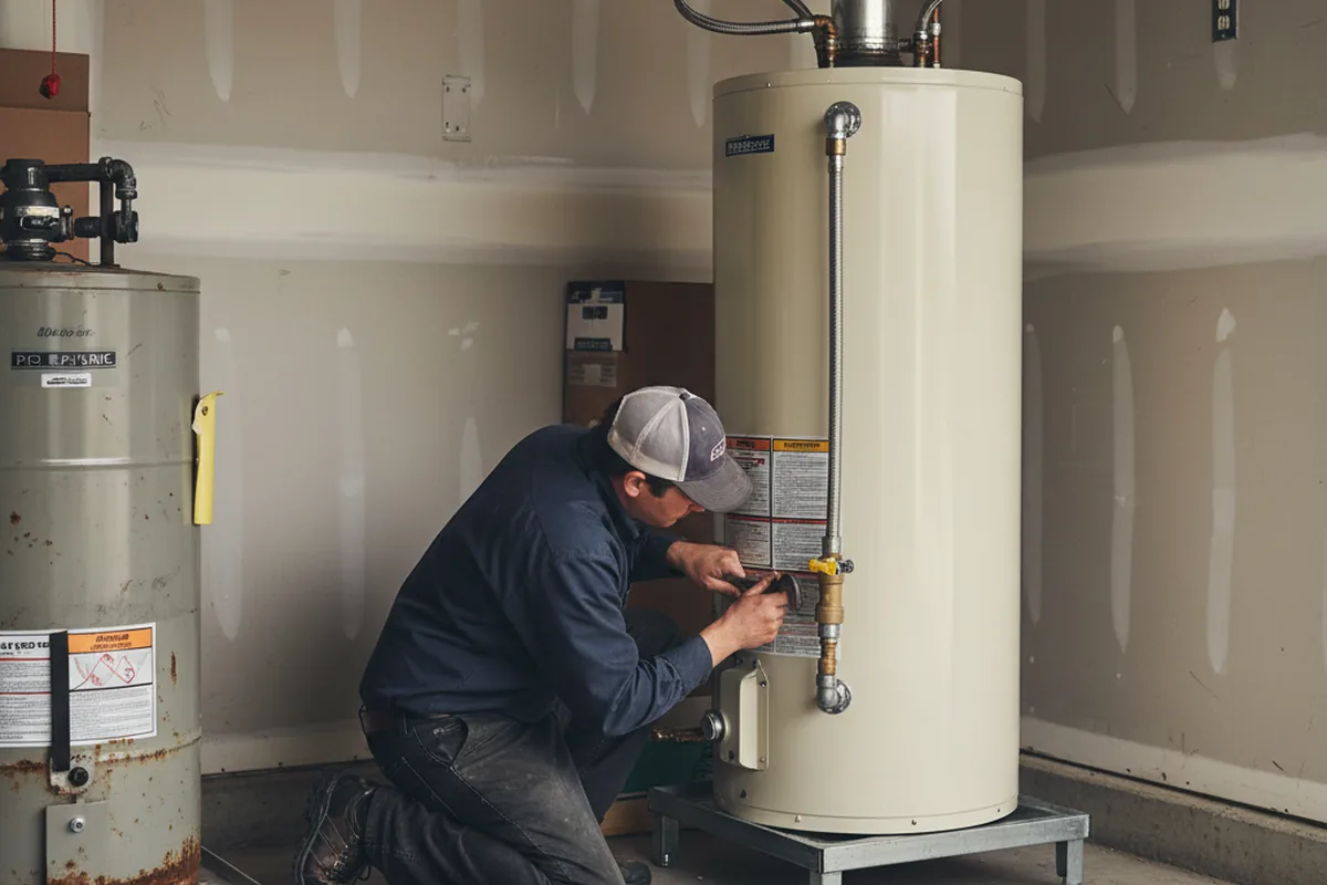 Water heater and shutoff valve replacement in Dumont